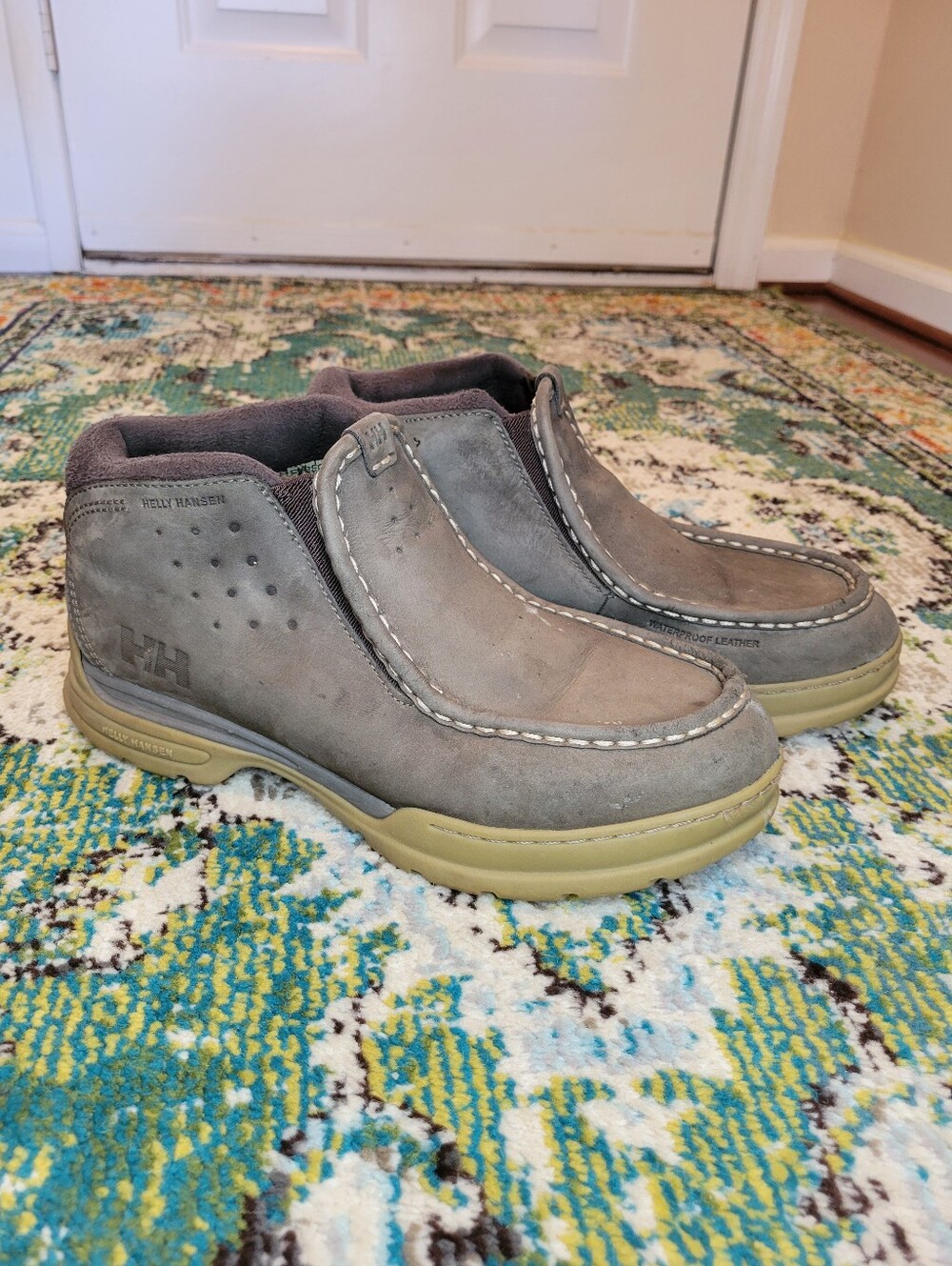 Helly Hansen Brown Leather Suede Slip On Comfort Boot, Size Mens 12